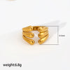 Wholesale Women's Stainless Steel And Titanium Steel Geometric Electroplated Open Stackable Ring