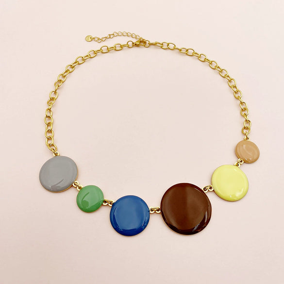 Wholesale Women's Stainless Steel And Titanium Steel Geometric Pendant Necklace With Electroplating Treatment