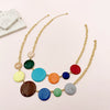 Wholesale Women's Stainless Steel And Titanium Steel Geometric Pendant Necklace With Electroplating Treatment