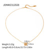 Wholesale Women's Stainless Steel And Titanium Steel Geometric Pendant Necklace With Zircon Inlaid And Electroplated