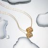 Wholesale Women's Stainless Steel And Titanium Steel Geometric Pendant Necklace With Zircon Inlaid And Electroplated