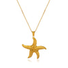 Wholesale Women's Stainless Steel And Titanium Steel Geometric Starfish Necklace With Electroplating