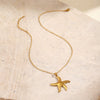 Wholesale Women's Stainless Steel And Titanium Steel Geometric Starfish Necklace With Electroplating