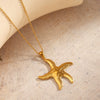 Wholesale Women's Stainless Steel And Titanium Steel Geometric Starfish Necklace With Electroplating