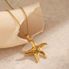 Wholesale Women's Stainless Steel And Titanium Steel Geometric Starfish Necklace With Electroplating