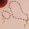 Wholesale Women's Stainless Steel And Titanium Steel Geometric Style Handmade Electroplated Amethyst Gravel Bracelet And Chain Necklace