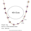Wholesale Women's Stainless Steel And Titanium Steel Geometric Style Handmade Electroplated Amethyst Gravel Bracelet And Chain Necklace