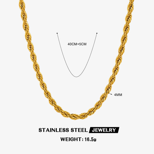 Wholesale Women's Stainless Steel And Titanium Steel Geometric Twist Necklace With Electroplating