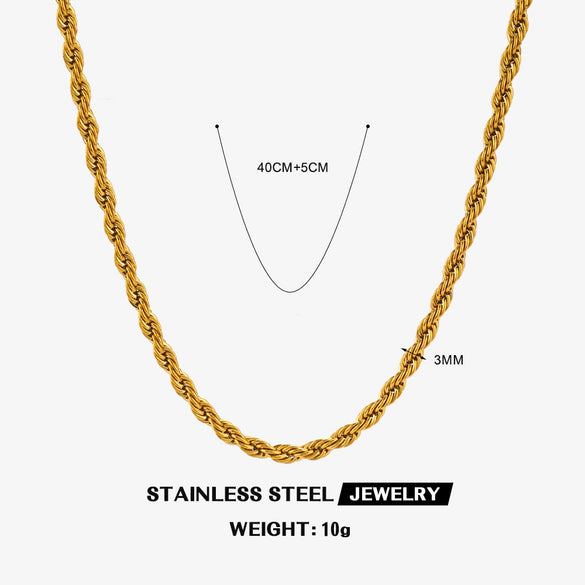 Wholesale Women's Stainless Steel And Titanium Steel Geometric Twist Necklace With Electroplating