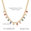 Wholesale Women's Stainless Steel And Titanium Steel Geometric Zircon Tassel Clavicle Necklace