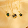 Wholesale Women's Stainless Steel And Titanium Steel Heart Pattern Electroplated Cross Chain Necklace