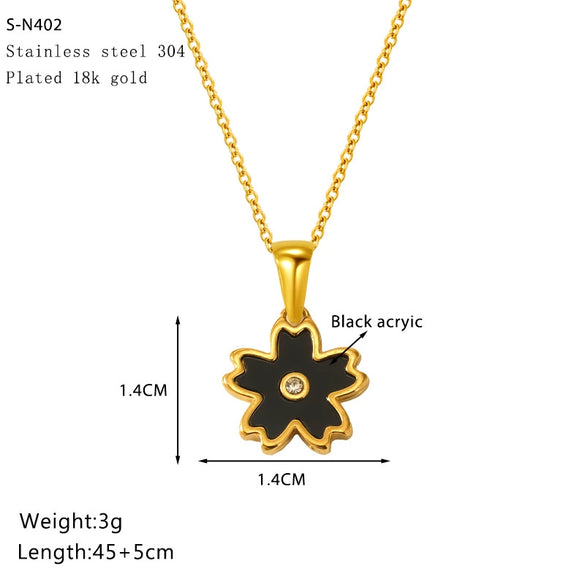Wholesale Women's Stainless Steel And Titanium Steel Heart Pattern Electroplated Cross Chain Necklace