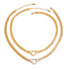 Wholesale Women's Stainless Steel And Titanium Steel Heart Shape Cut Out Electroplated Pendant Necklace With Regular Chain