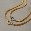 Wholesale Women's Stainless Steel And Titanium Steel Heart Shape Cut Out Electroplated Pendant Necklace With Regular Chain
