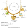 Wholesale Women's Stainless Steel And Titanium Steel Heart Shaped Imitation Pearl Pendant Necklace With 18K Gold Plated Electroplating