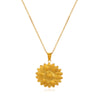 Wholesale Women's Stainless Steel And Titanium Steel Hiphop Sunflower Geometric Pattern Electroplated Clavicle Necklace