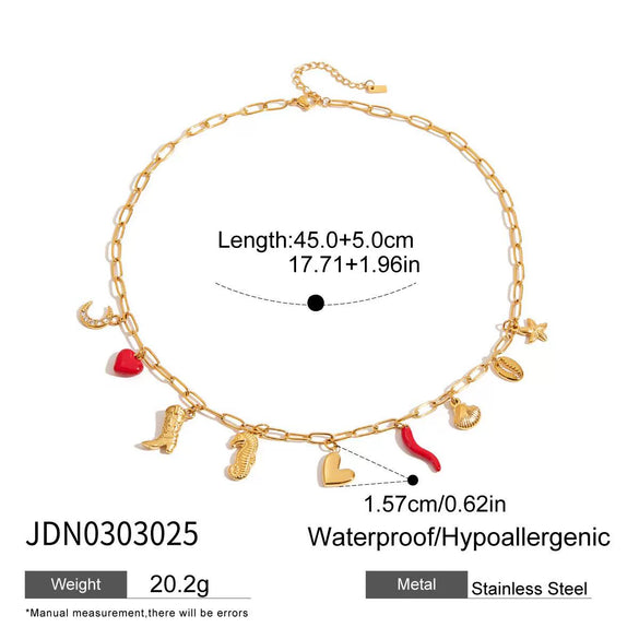 Wholesale Women's Stainless Steel And Titanium Steel Jewelry Geometric French Vintage Minimalist Electroplated Necklace