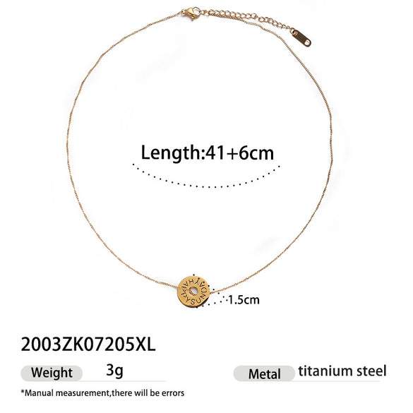 Wholesale Women's Stainless Steel And Titanium Steel Jewelry Set Electroplated Sweater Chain And Pendant Minimalist Ins Style
