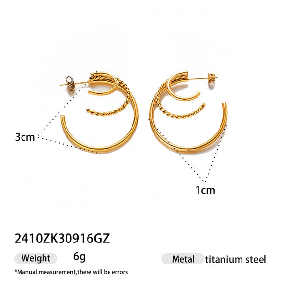 Wholesale Women's Stainless Steel And Titanium Steel Jewelry Set Electroplated Sweater Chain And Pendant Minimalist Ins Style