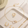 Wholesale Women's Stainless Steel And Titanium Steel Jewelry Set With Geometric Design And Electroplating Including Necklace And Ring