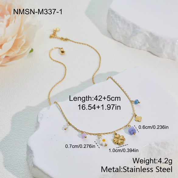 Wholesale Women's Stainless Steel And Titanium Steel Jewelry Set With Geometric Heart Drop Bell Patterns Electroplated For Office Ladies