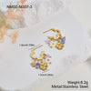Wholesale Women's Stainless Steel And Titanium Steel Jewelry Set With Geometric Heart Drop Bell Patterns Electroplated For Office Ladies