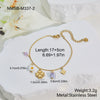 Wholesale Women's Stainless Steel And Titanium Steel Jewelry Set With Geometric Heart Drop Bell Patterns Electroplated For Office Ladies