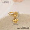 Wholesale Women's Stainless Steel And Titanium Steel Jewelry Set With Heart Water Drop And Bell Patterns Electroplated Design Necklace Earrings And Ring