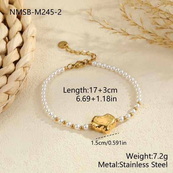 Wholesale Women's Stainless Steel And Titanium Steel Jewelry Set With Heart Water Drop And Bell Patterns Electroplated Design