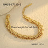Wholesale Women's Stainless Steel And Titanium Steel Jewelry Set With Heart Water Drop Bell Geometric Patterns Gold Electroplated Clavicle Chain Necklace And Bracelet