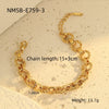 Wholesale Women's Stainless Steel And Titanium Steel Jewelry Set With Heart Water Drop Bell Geometric Patterns Gold Electroplated Clavicle Chain Necklace And Bracelet