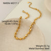 Wholesale Women's Stainless Steel And Titanium Steel Jewelry Set With Heart Water Drop Bell Geometric Patterns Gold Electroplated Clavicle Chain Necklace And Bracelet