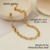 Wholesale Women's Stainless Steel And Titanium Steel Jewelry Set With Heart Water Drop Bell Geometric Patterns Gold Electroplated Clavicle Chain Necklace And Bracelet