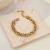 Wholesale Women's Stainless Steel And Titanium Steel Jewelry Set With Heart Water Drop Bell Geometric Patterns Gold Electroplated Clavicle Chain Necklace And Bracelet