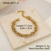 Wholesale Women's Stainless Steel And Titanium Steel Jewelry Set With Heart Water Drop Bell Geometric Patterns Gold Electroplated Clavicle Chain Necklace And Bracelet