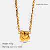 Wholesale Women's Stainless Steel And Titanium Steel Jewelry With Electroplated Cartoon Character Pattern Snake Bone Chain Necklace