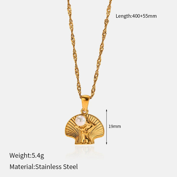Wholesale Women's Stainless Steel And Titanium Steel Jewelry With Electroplated Cartoon Character Pattern Snake Bone Chain Necklace