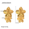 Wholesale Women's Stainless Steel And Titanium Steel Jewelry With Flower Style And Geometric Shape Electroplated Necklace Earrings Ring Bracelet