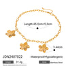 Wholesale Women's Stainless Steel And Titanium Steel Jewelry With Flower Style And Geometric Shape Electroplated Necklace Earrings Ring Bracelet