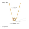 Wholesale Women's Stainless Steel And Titanium Steel Jewelry With Geometric Pattern Electroplated Snake Bone Chain And Irregular Round Zircon Inlaid Ring And Necklace