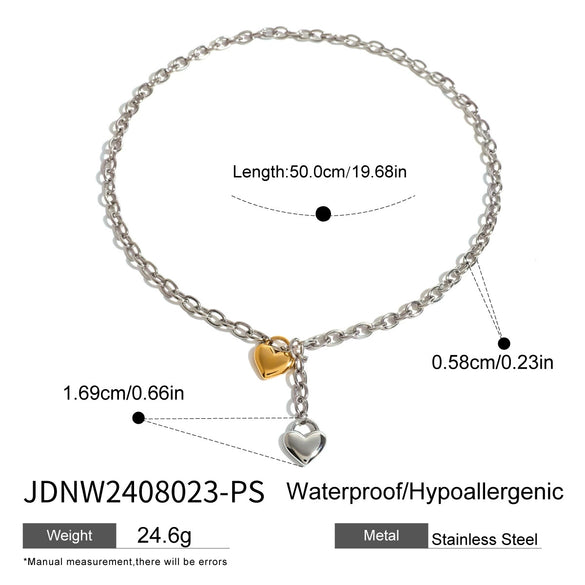 Wholesale Women's Stainless Steel And Titanium Steel Jewelry With Love Water Drops Bell Pattern Earrings And Necklace Electroplated