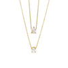 Wholesale Women's Stainless Steel And Titanium Steel 18K Gold Plated Drop Shape Pendant Necklace With O Word Chain