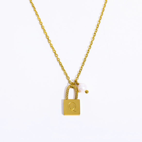 Wholesale Women's Stainless Steel And Titanium Steel Letter And Constellation Handmade Pendant Necklace With O Chain