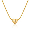 Wholesale Women's Stainless Steel And Titanium Steel Love Heart Pendant Necklace With Snake Bone Chain Electroplated Letter Pattern Fashion Style