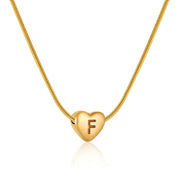 Wholesale Women's Stainless Steel And Titanium Steel Love Heart Pendant Necklace With Snake Bone Chain Electroplated Letter Pattern Fashion Style