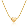 Wholesale Women's Stainless Steel And Titanium Steel Love Heart Pendant Necklace With Snake Bone Chain Electroplated Letter Pattern Fashion Style