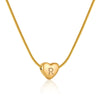 Wholesale Women's Stainless Steel And Titanium Steel Love Heart Pendant Necklace With Snake Bone Chain Electroplated Letter Pattern Fashion Style