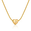 Wholesale Women's Stainless Steel And Titanium Steel Love Heart Pendant Necklace With Snake Bone Chain Electroplated Letter Pattern Fashion Style
