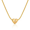 Wholesale Women's Stainless Steel And Titanium Steel Love Heart Pendant Necklace With Snake Bone Chain Electroplated Letter Pattern Fashion Style