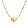 Wholesale Women's Stainless Steel And Titanium Steel Love Heart Pendant Necklace With Snake Bone Chain Electroplated Letter Pattern Fashion Style